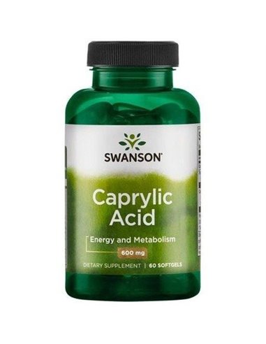 Kaprylsyre 600 mg, 60 kapsler