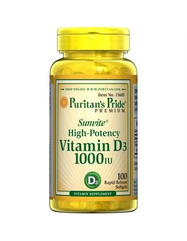 Vitamin D3 1000 IE, 100 kapsler