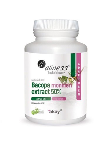 Bacopa monnieri ekstrakt 50%, 500 mg, 100 Vege Caps