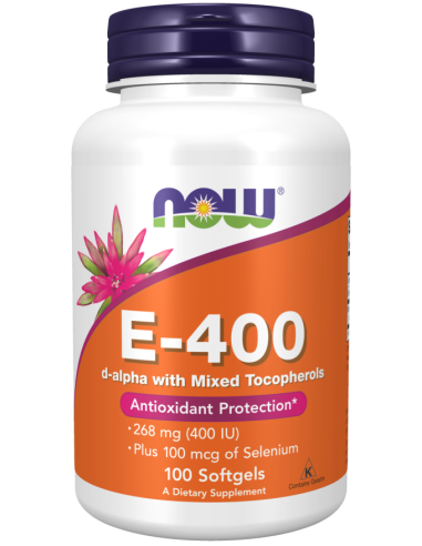 Naturlig vitamin E 400IU, 100 kapsler (NU MAT)