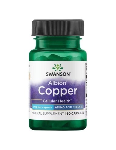 Kobber 2 mg, 60 kapsler (Swanson)