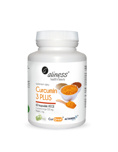 Curcumin PLUS Curcuma longa 500 mg Piperin 1 mg, 60 kapsler